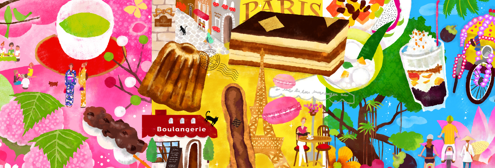 世界の国と街のイラスト ファニーマートカフェ イラストレーター 中村 メグミ 公式サイト